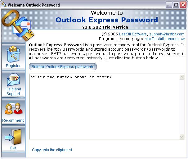 outlook express password lost password forgotten forgot crack break recover password