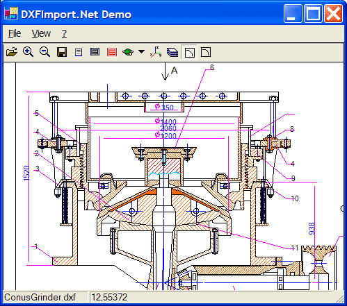 AutoCAD auto cad dxf ms DXF VB.NET VB C# .NET MS Studo CAD Import Importer Loader View Viewing Microsoft cadd