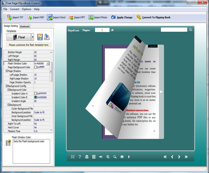 Free Page Flip eBook Creator