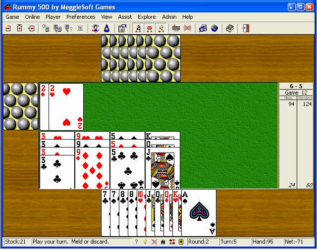 Meggiesoft, Games, Cards, Card, Rummy, Rummy 500, Online, Network, Internet, LAN
