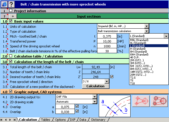 MITCalc - Multi pulley calculation