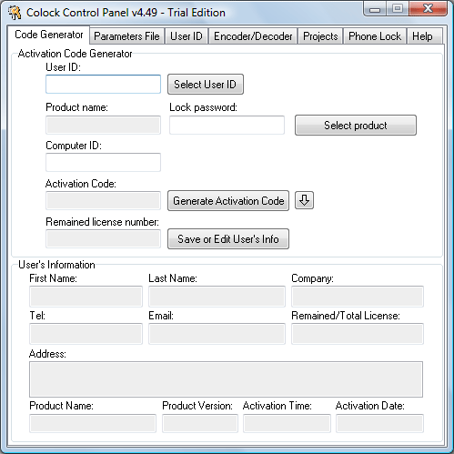 Colock Copy Protection, Software Registration, Software Lock