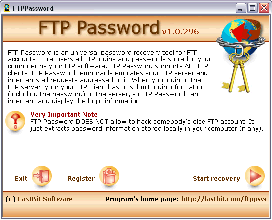 ftp account password lost password forgotten forgot crack break recover password cracker recovery