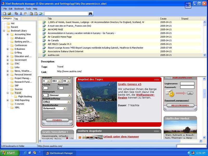 xbel bookmark manager del.icio.us