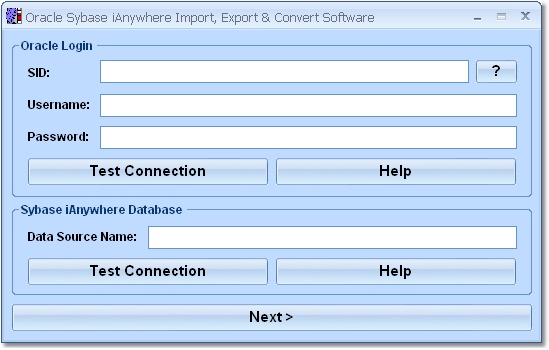 Oracle Sybase Import, Export & Convert Software