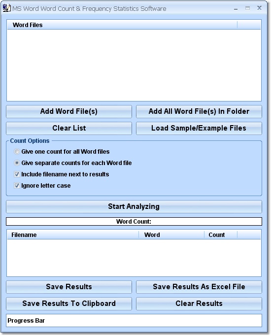 MS Word Word Count & Frequency Statistics Software