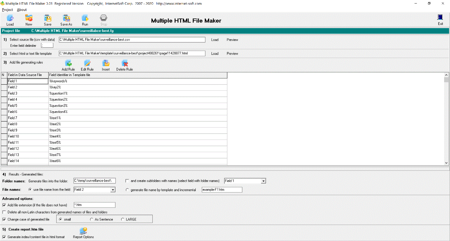 Multiple HTML File Maker