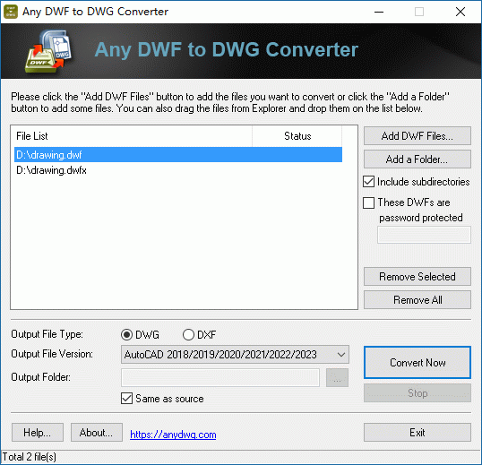 DWF to DWG Converter 2007.5