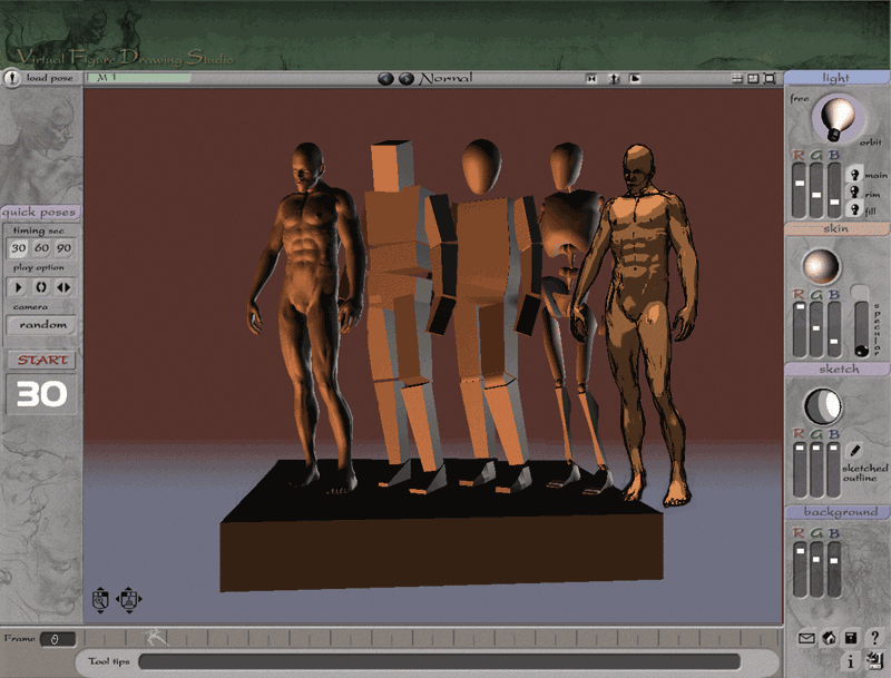 3D Virtual Figure Drawing Studio