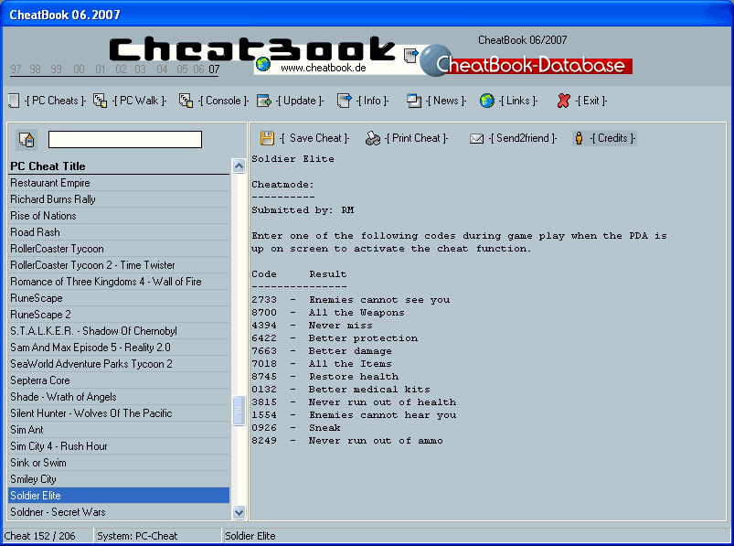 CheatBook Issue 06/2007