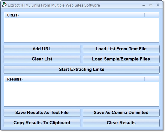 Extract HTML Links From Multiple Web Sites Softwar