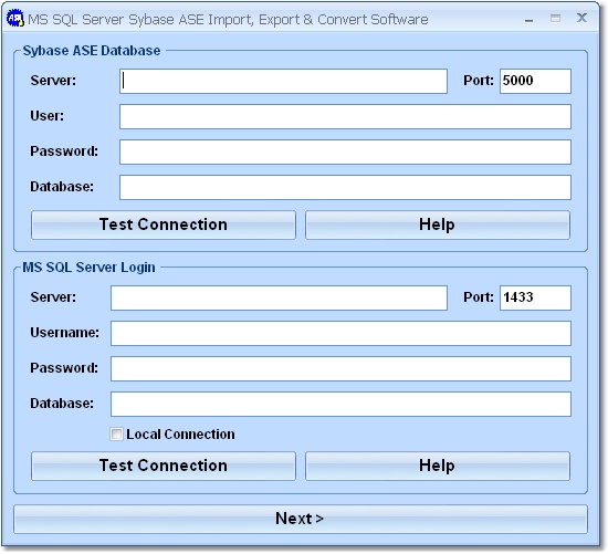 MS SQL Server Sybase ASE Import, Export & Convert