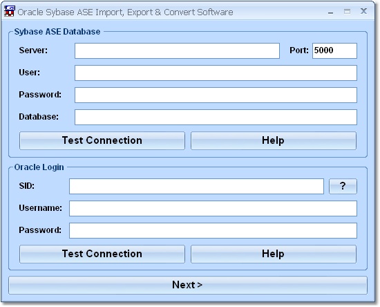 Oracle Sybase ASE Import, Export & Convert Softwar