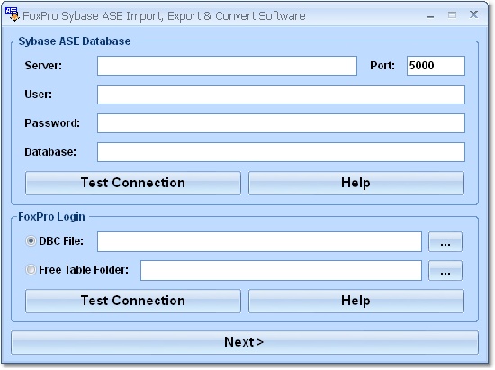 FoxPro Sybase ASE Import, Export & Convert Softwar