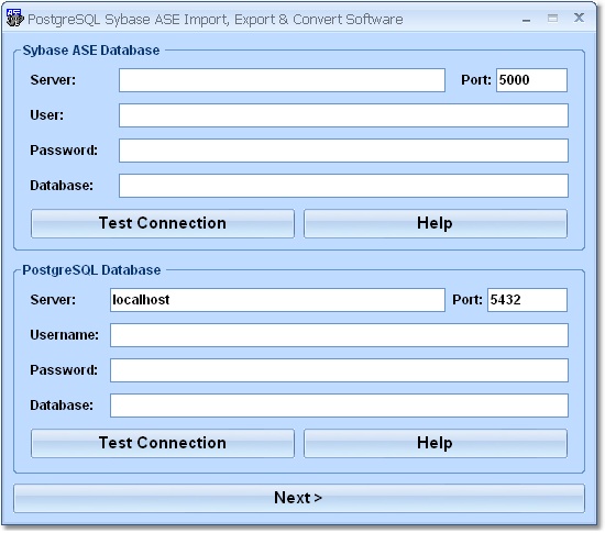 PostgreSQL Sybase ASE Import, Export & Convert Sof