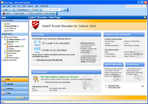 E-mail Shredder for Outlook