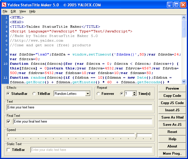 Yaldex StatusTitle Maker 5.9