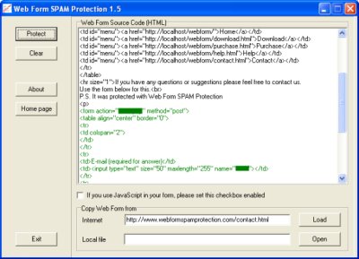 Web Form SPAM Protection