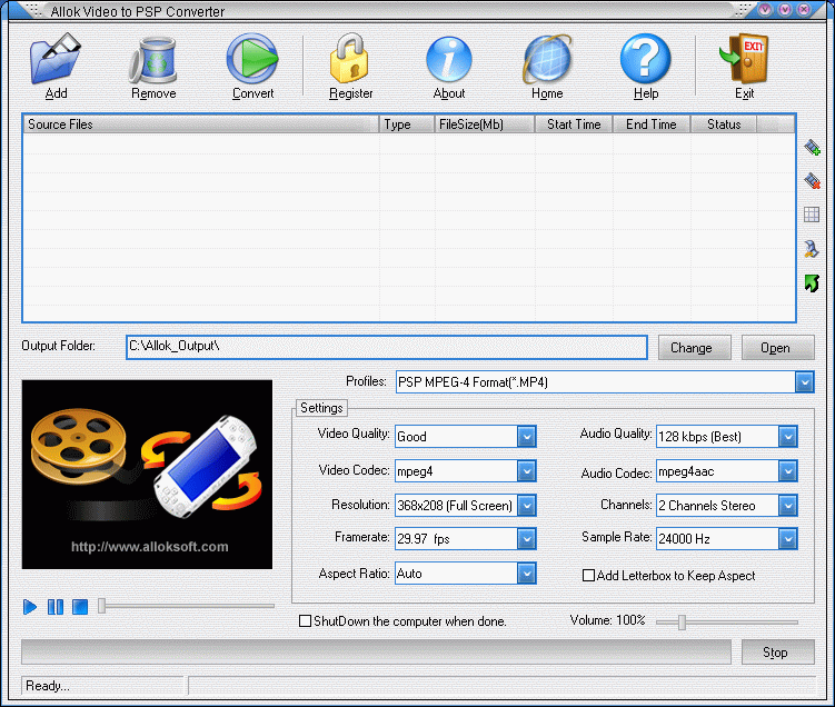 Allok Video PSP Converter