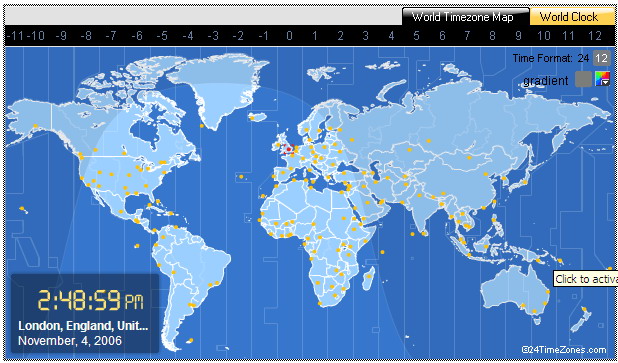 World Time Clock &  Map