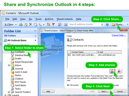 ShareContacts for Outlook