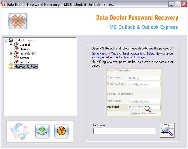 Outlook Password Rescue Tool