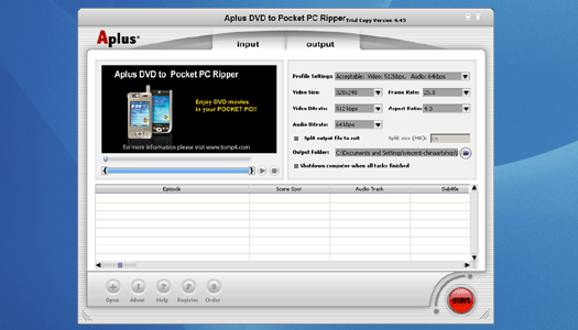 Aplus DVD to Pocket PC Converter