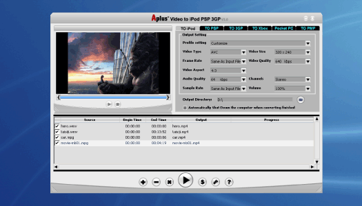 Aplus Video to iPod PSP 3GP Ripper