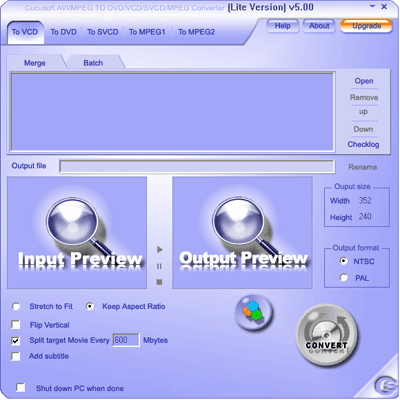 AVI to DVD VCD SVCD MPEG converter Lite