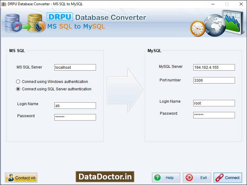 MSSQL to MySQL Conversion Software