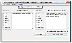 Text conversion software for hex to binary, binary