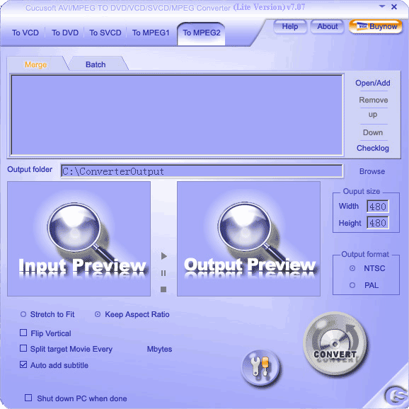 MPEG/AVI to VCD/DVD/SVCD Converter Lite
