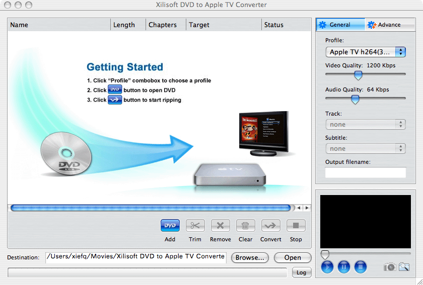 Xilisoft DVD to Apple TV Converter Mac