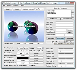 3D Flash Menu Builder with Special Text Effects an