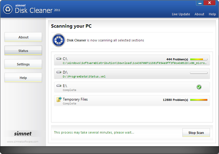 Simnet Disk Cleaner 2011 Downloader
