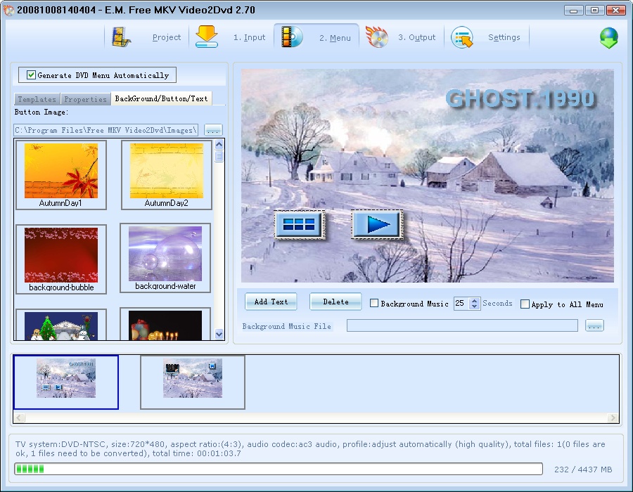 E.M. Free MKV Video2Dvd