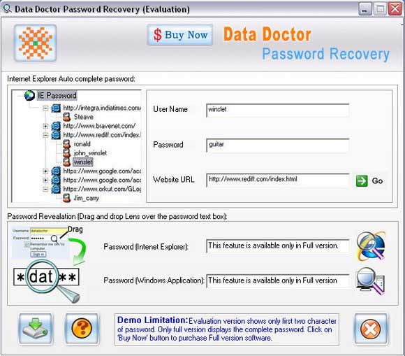 Internet Explorer Passwords Rescue Tool