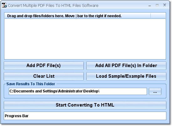 Convert Multiple PDF Files To HTML Files Software