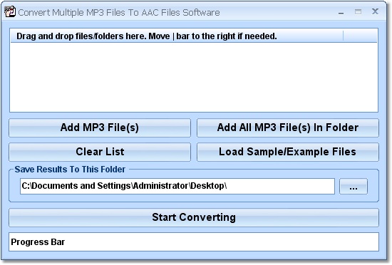 Convert Multiple MP3 Files to AAC Files Software