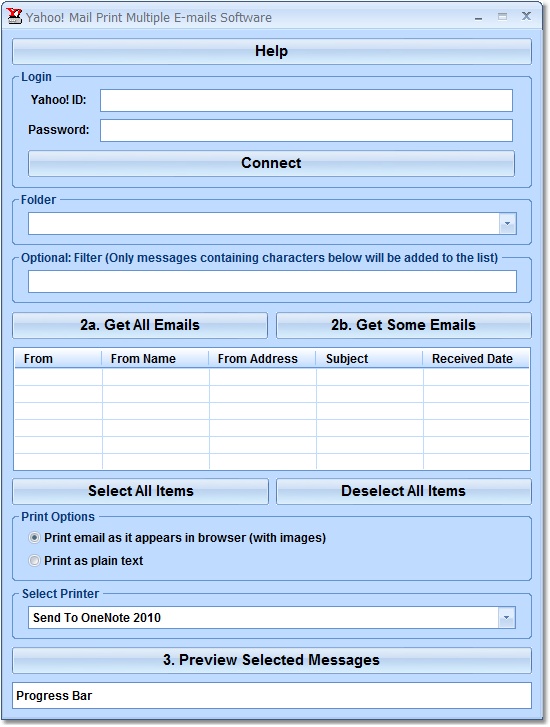 Yahoo! Mail Print Multiple E-mails Software