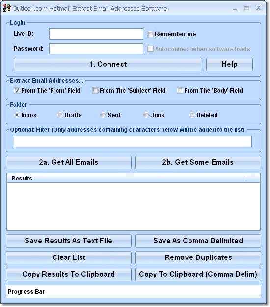 Windows Live Hotmail Extract Email Addresses Softw