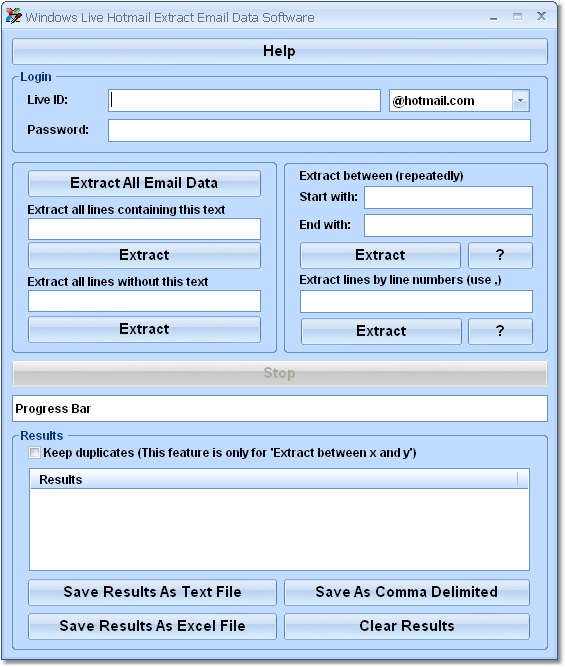 Windows Live Hotmail Extract Email Data Software