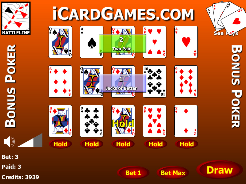 Free Bonus Video Poker Game