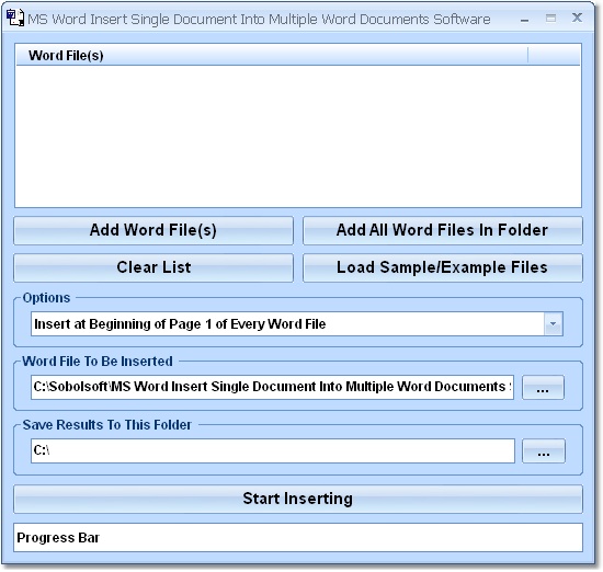 MS Word Insert Single Document Into Multiple Word 