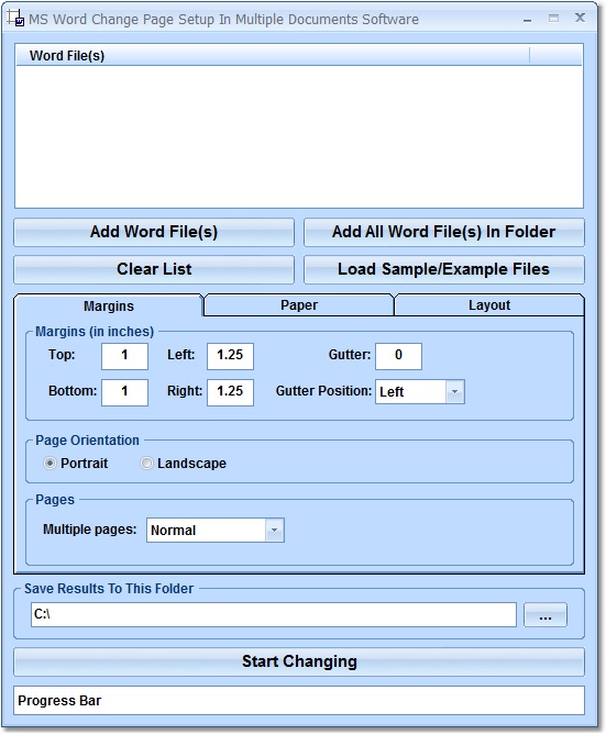 MS Word Change Page Setup In Multiple Documents So