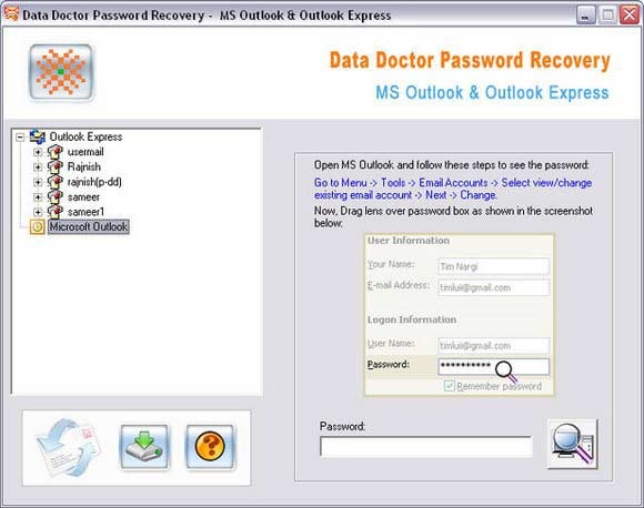 MS Outlook Password Recovery Tool