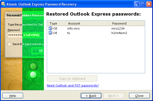 Atomic Outlook Express Password Recovery