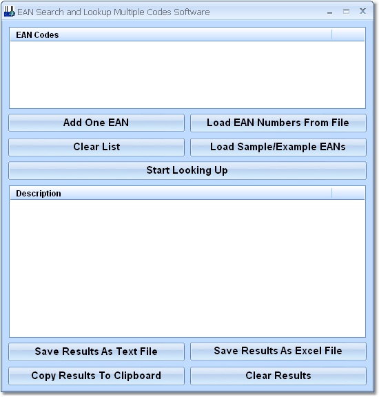 EAN Search and Lookup Multiple Codes Software