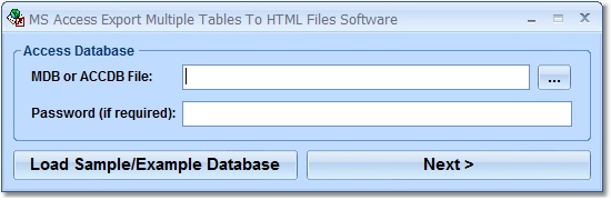 MS Access Export Multiple Tables To HTML Files Sof