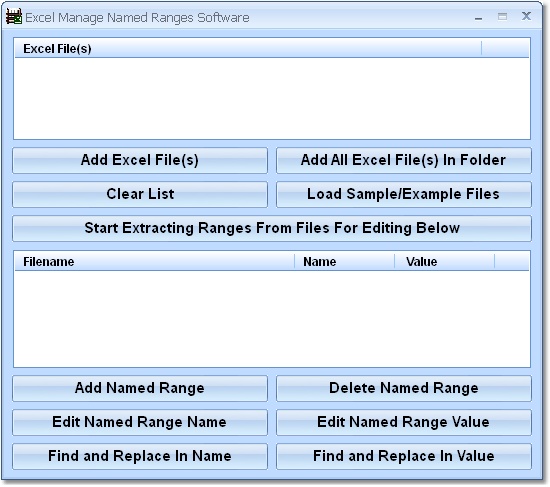 Excel Manage Named Ranges Software